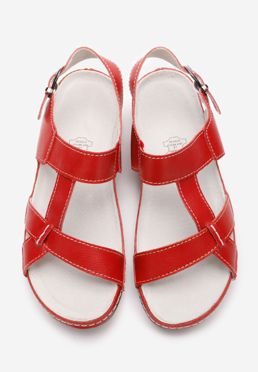 Sandale od prirodne kože Zinna crveno