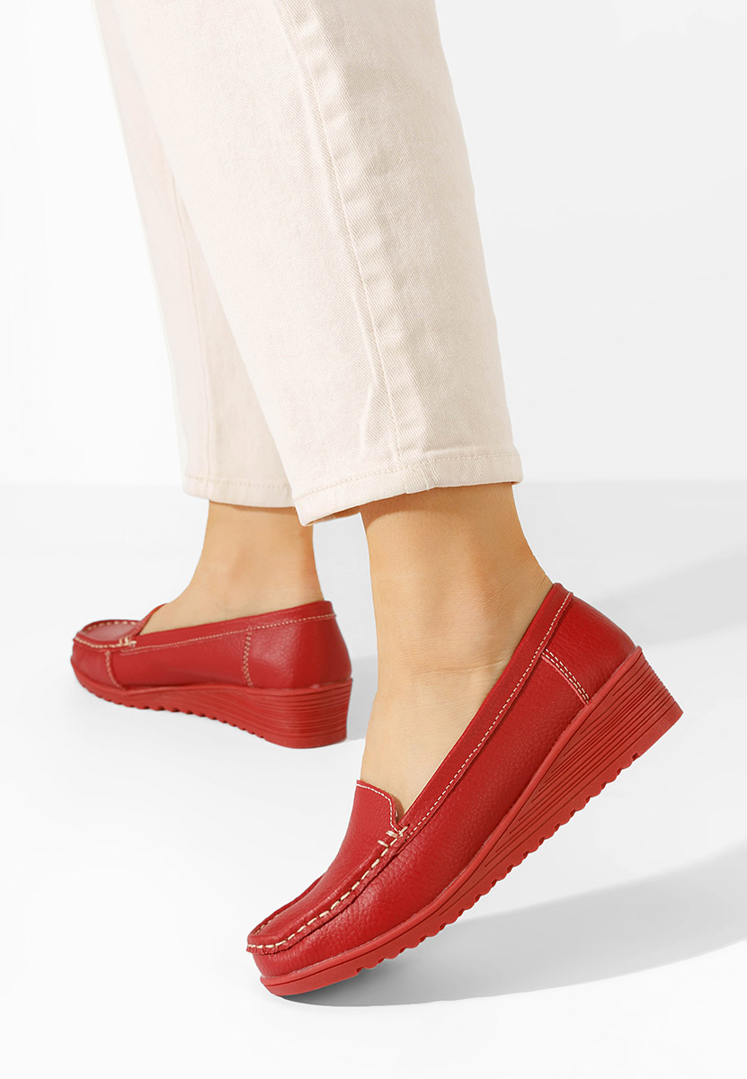 Mokasinke od prirodne kože Storia V2 crveno