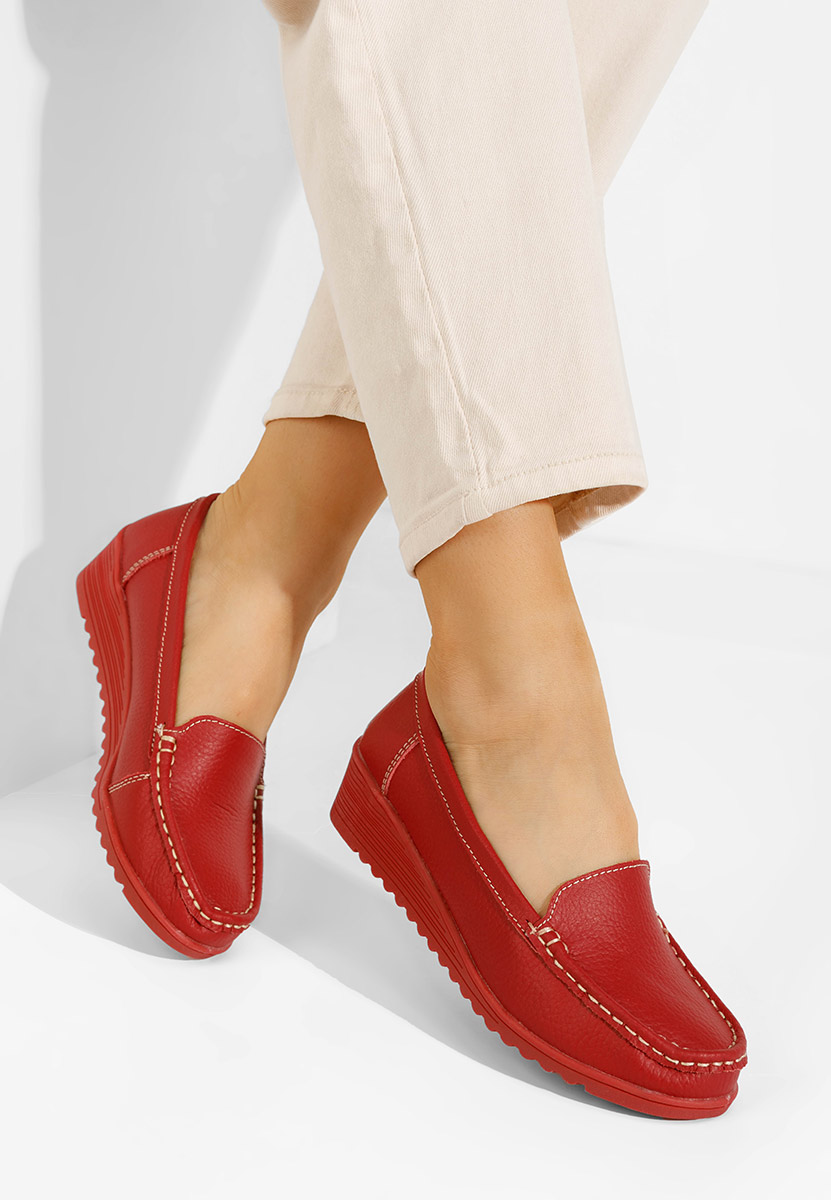Mokasinke od prirodne kože Storia V2 crveno