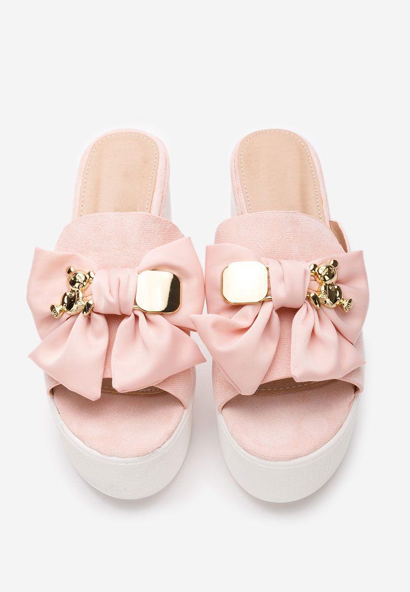 Papuče s platformom Zimina ružičasto