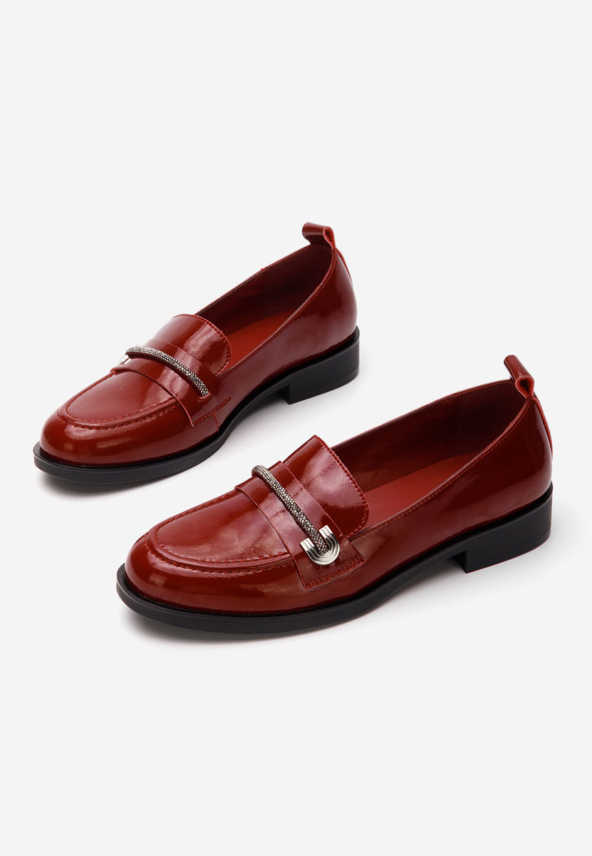 Mokasinke od prirodne kože Vibia vinsko crvena