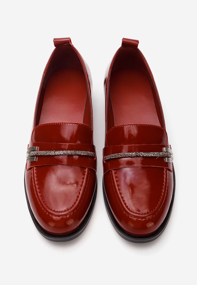 Mokasinke od prirodne kože Vibia vinsko crvena