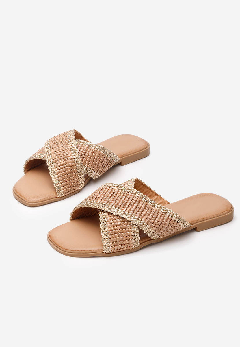 Papuče s nisku petu Jamira kaki