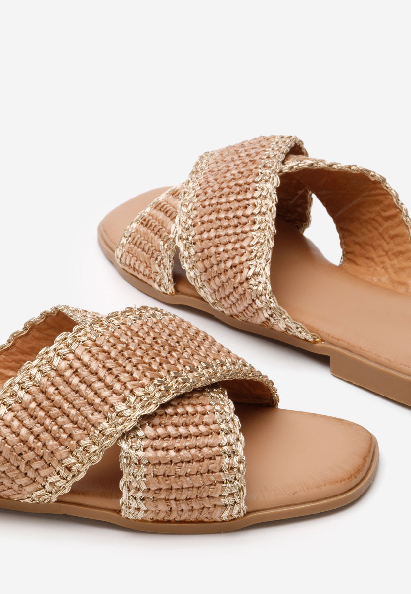 Papuče s nisku petu Jamira kaki