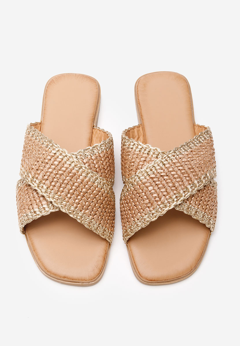 Papuče s nisku petu Jamira kaki