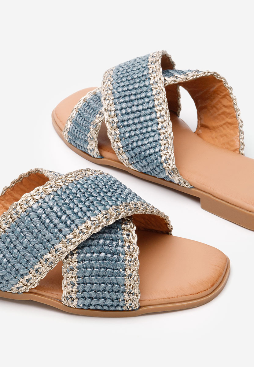 Papuče s nisku petu Jamira plavi