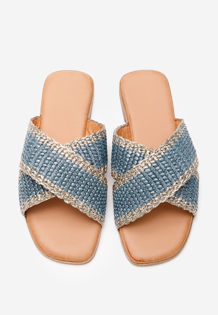 Papuče s nisku petu Jamira plavi