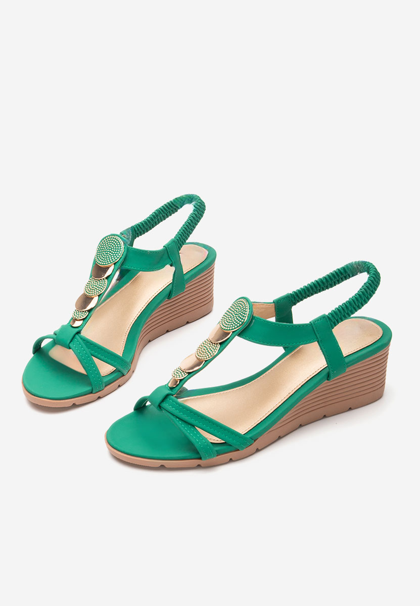 Sandale s platformom Floretia zeleno