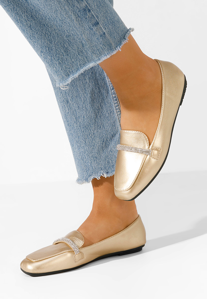 Ženske elegantne mokasinke Carre zlatno