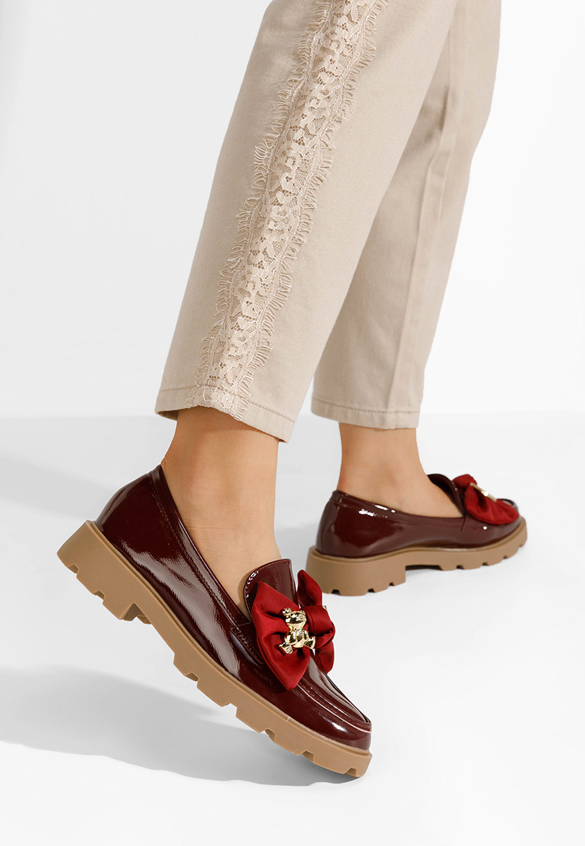 Mokasinke ženske Desana vinsko crvena