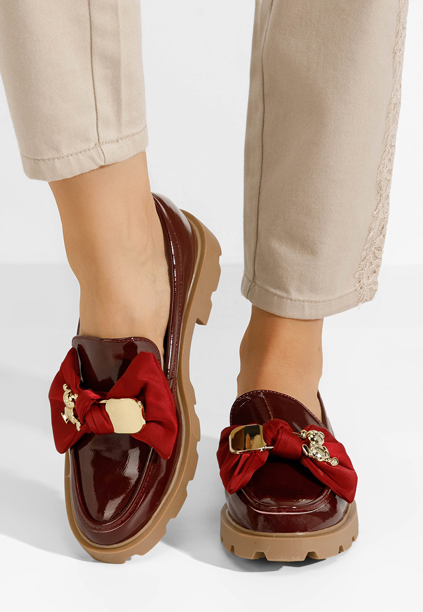 Mokasinke ženske Desana vinsko crvena