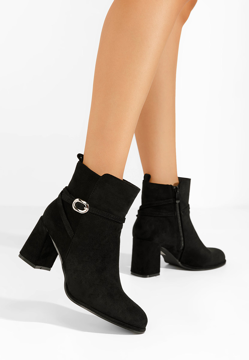 Gležnjače na block petu Cherri crno Gležnjače na block petu Cherri crno