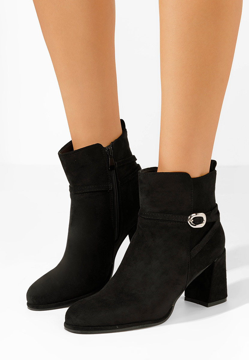 Gležnjače na block petu Cherri crno Gležnjače na block petu Cherri crno