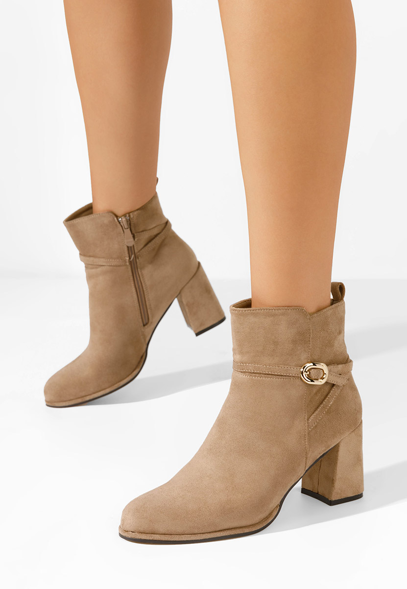 Gležnjače na block petu Cherri kaki Gležnjače na block petu Cherri kaki