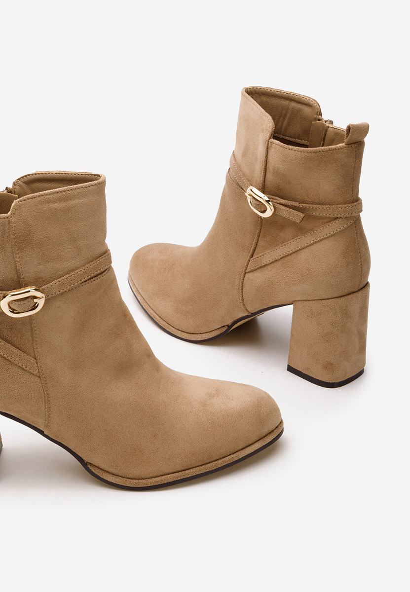 Gležnjače na block petu Cherri kaki Gležnjače na block petu Cherri kaki