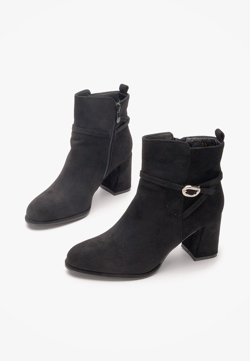 Gležnjače na block petu Cherri crno Gležnjače na block petu Cherri crno