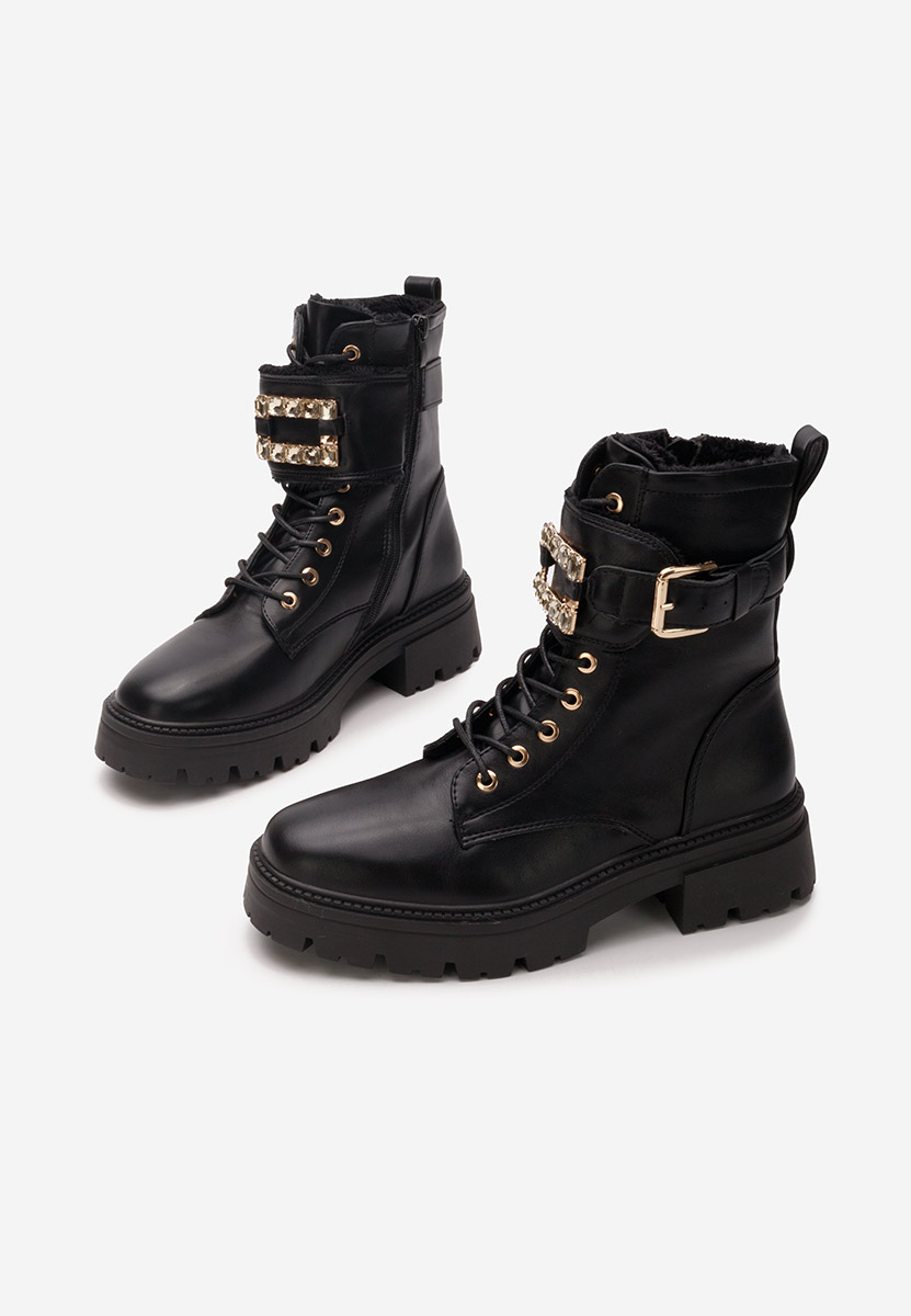 Ženske gležnjače na vezanje Acasia V2 crno