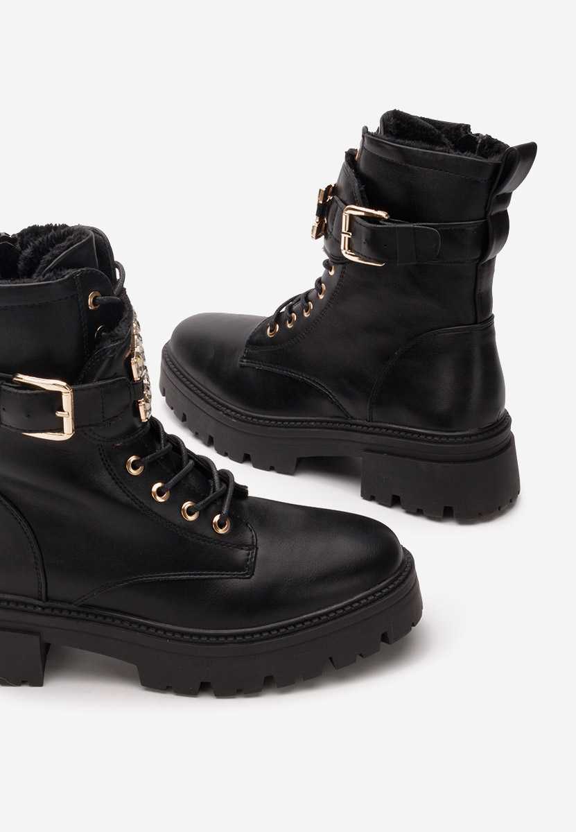 Ženske gležnjače na vezanje Acasia V2 crno