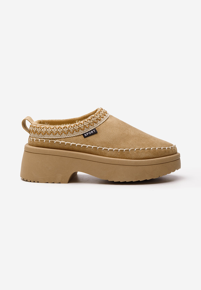 Papuče s platformom Malka kaki
