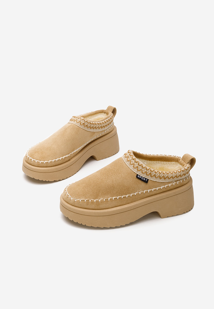 Papuče s platformom Malka kaki