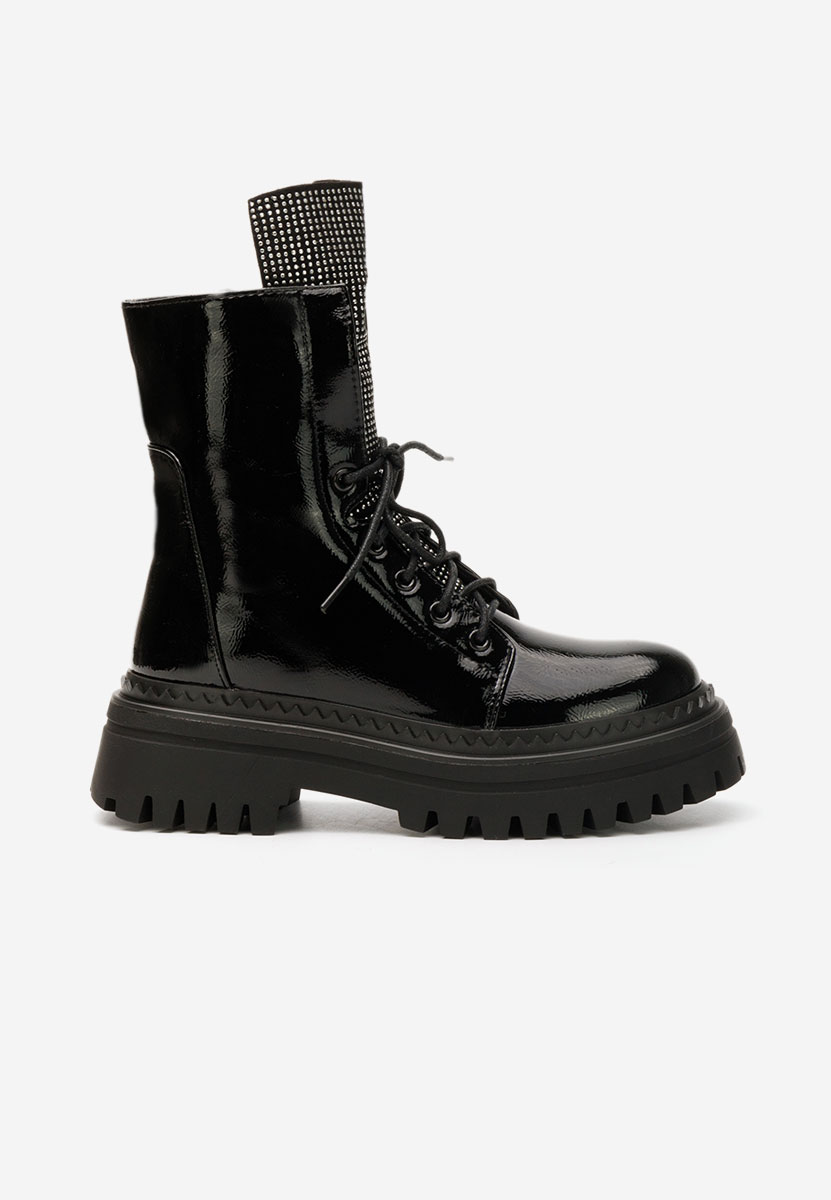 Ženske gležnjače na vezanje Siennara crno