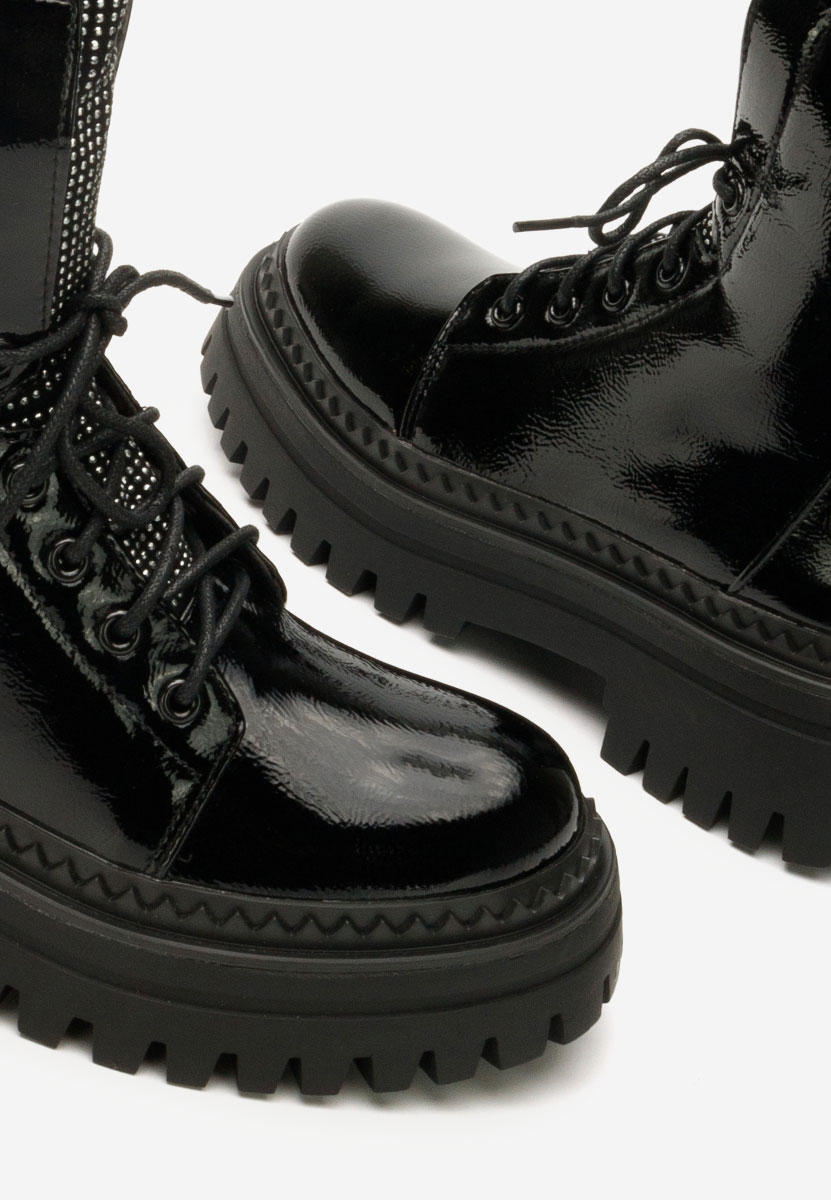 Ženske gležnjače na vezanje Siennara crno