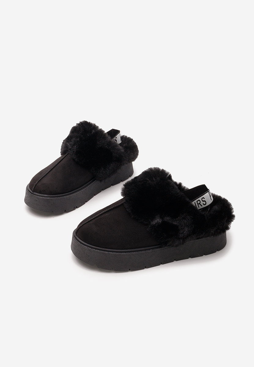 Papuče s platformom Pairs crno