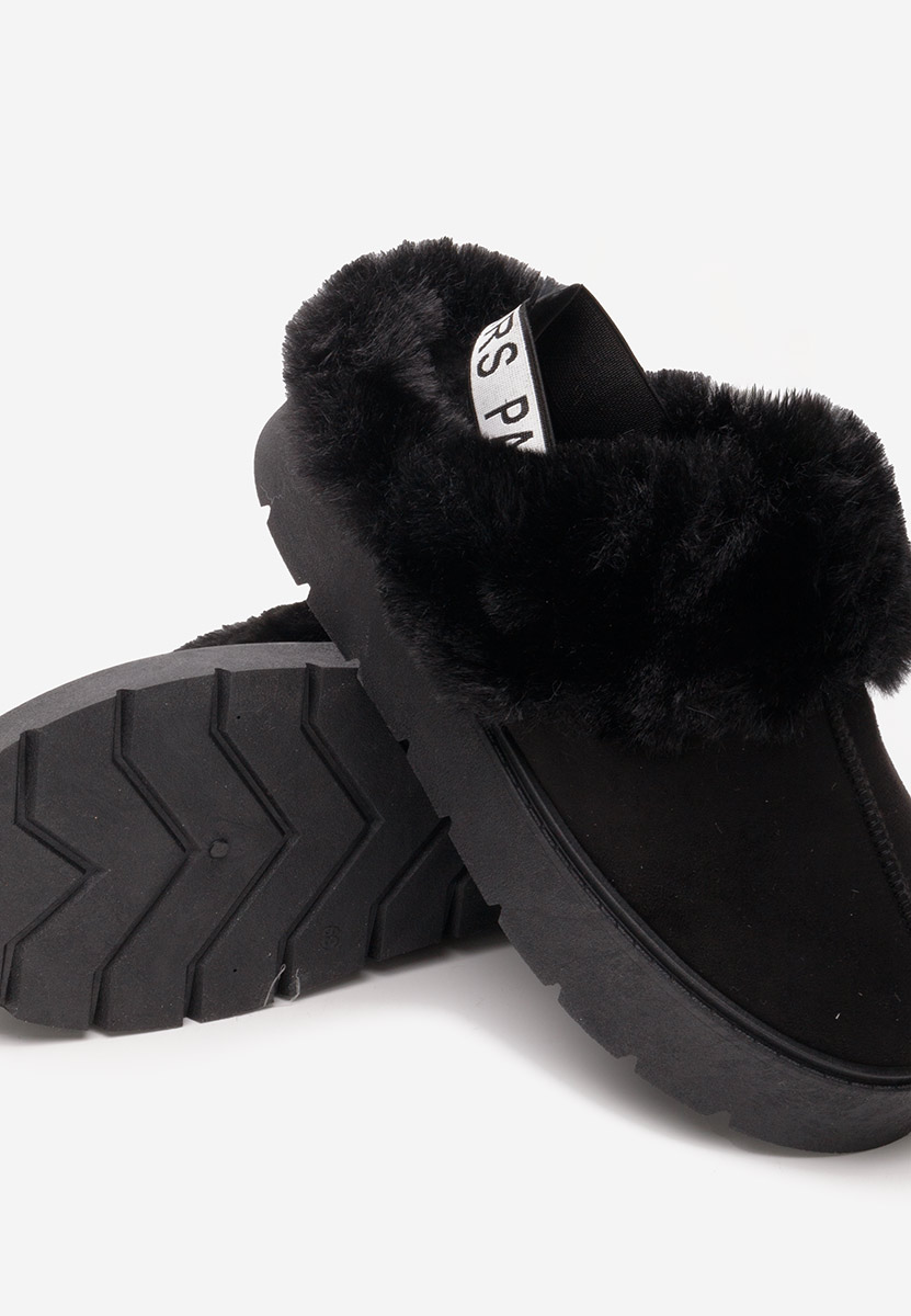Papuče s platformom Pairs crno