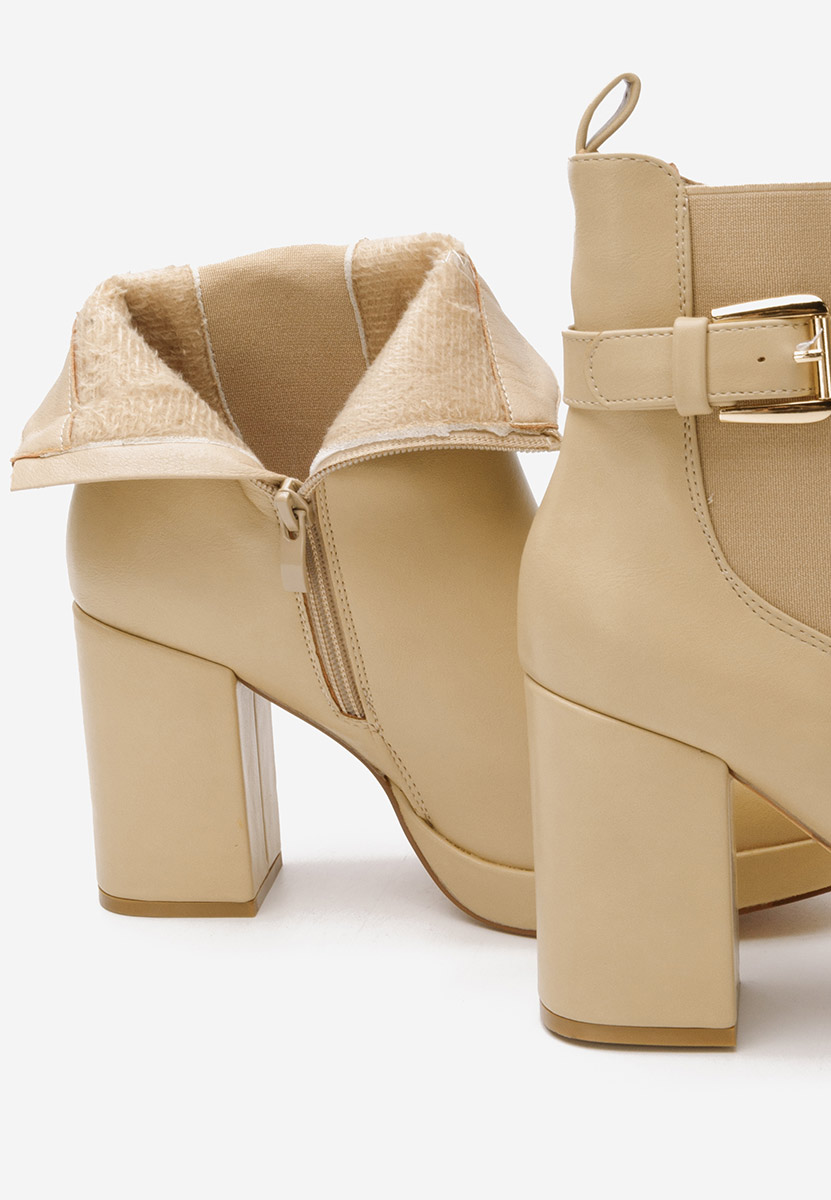 Gležnjače na block petu Sumiko bež