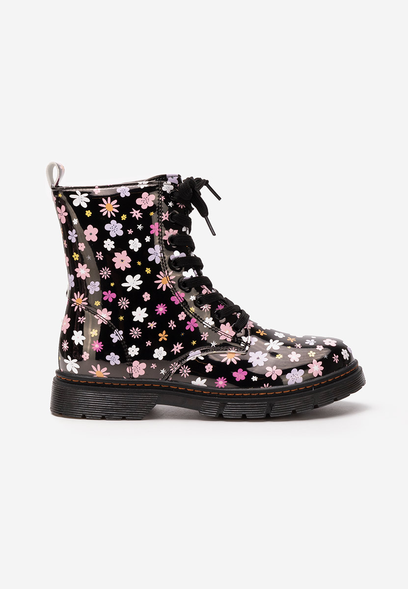 Gležnjače za djevojčice Flowers crno