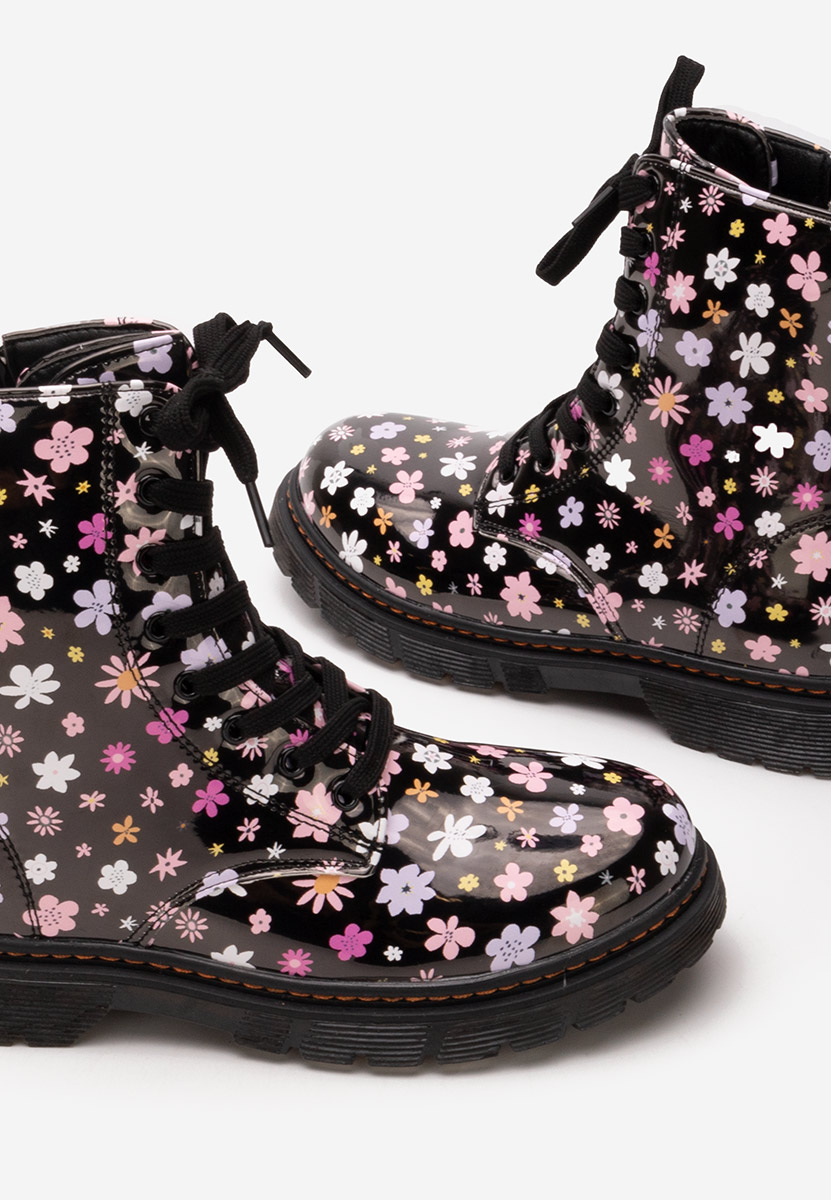 Gležnjače za djevojčice Flowers crno