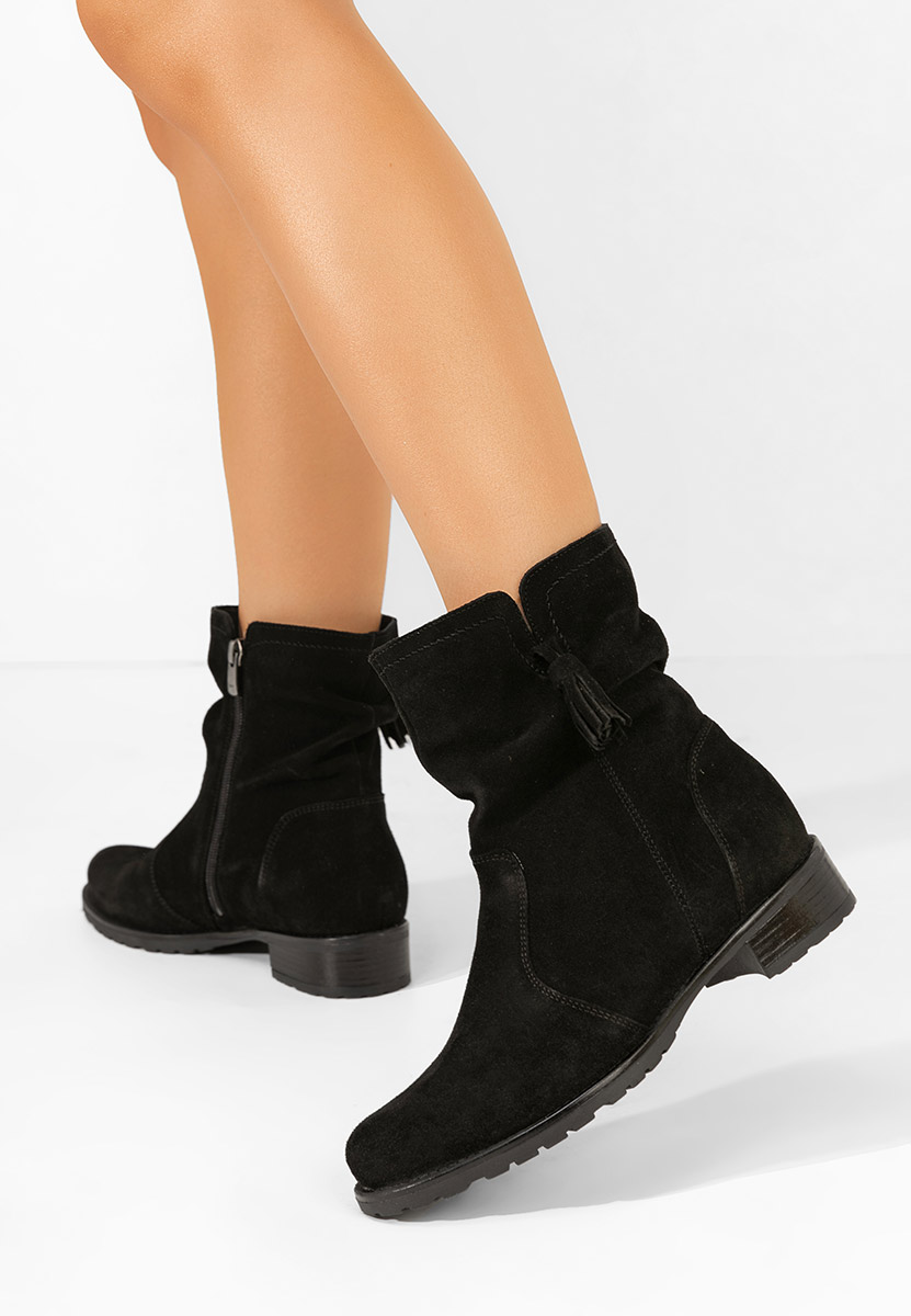 Kožne ženske gležnjače Cristine V2 crno