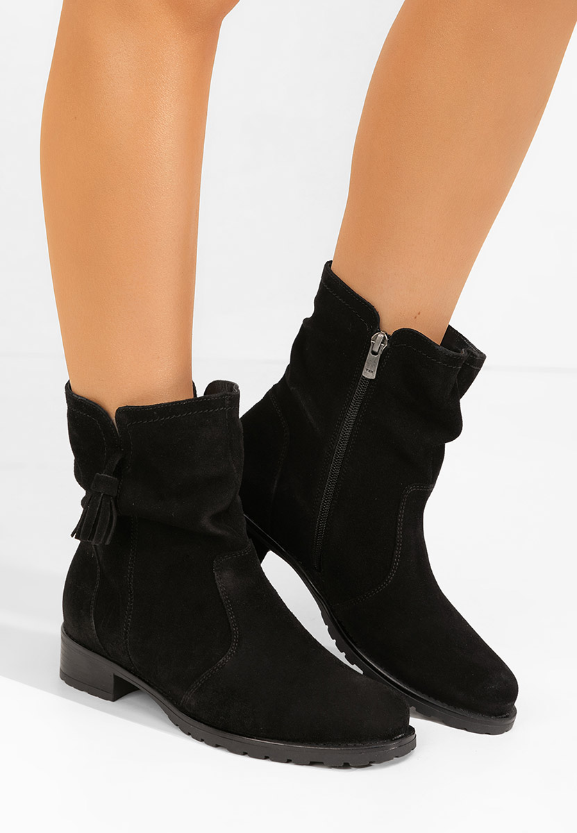 Kožne ženske gležnjače Cristine V2 crno