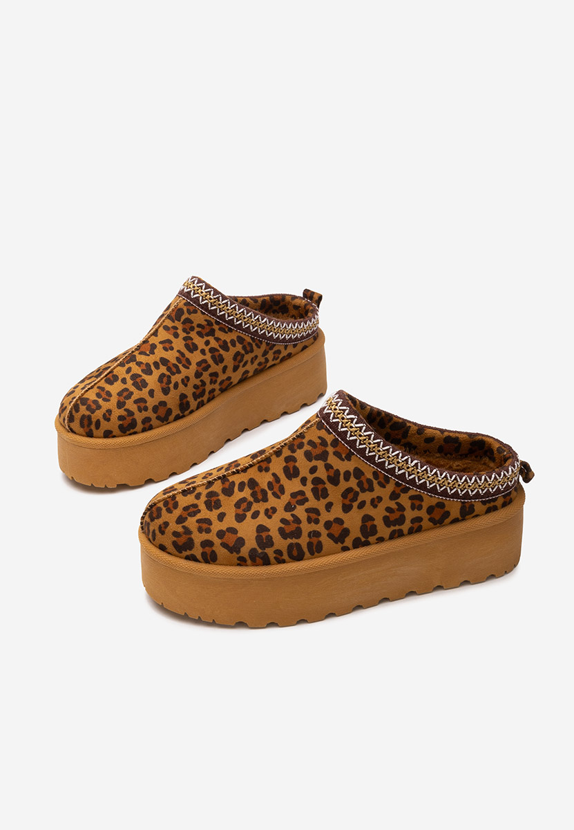 Papuče s platformom Comfy leopardi