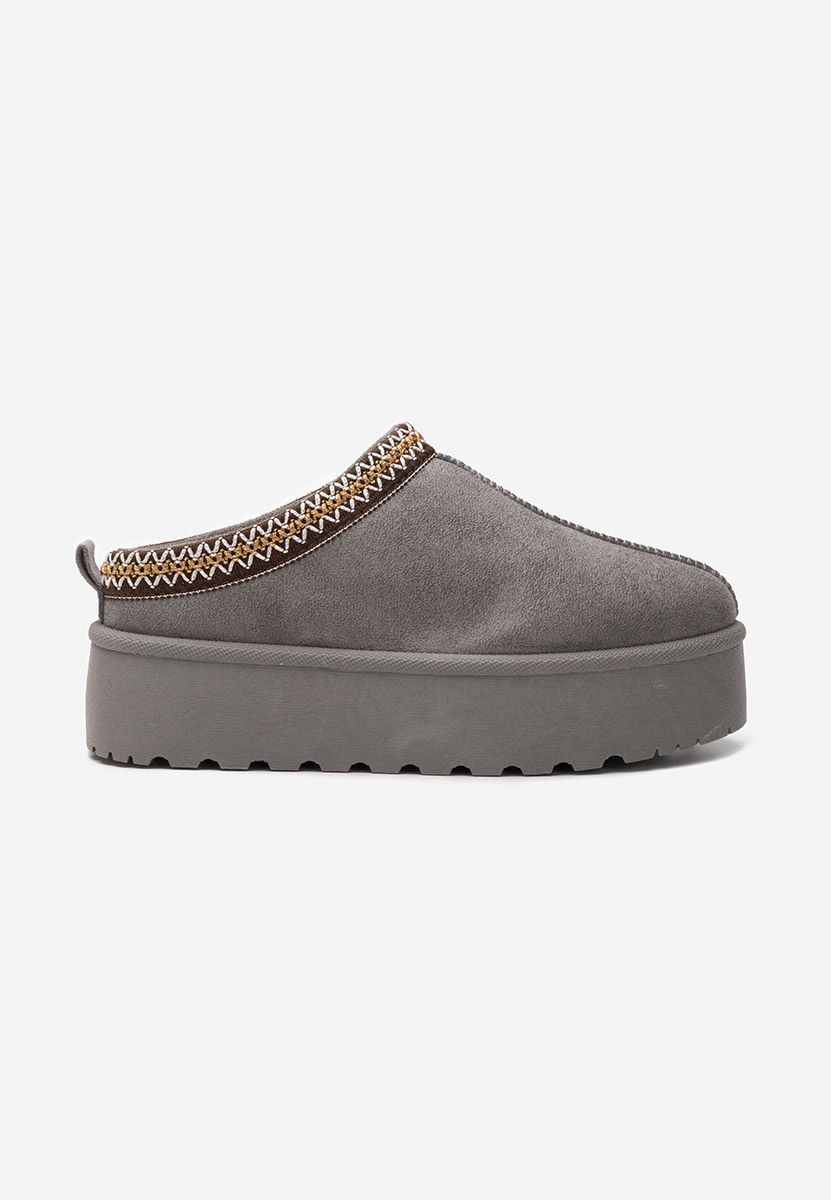 Papuče s platformom Comfy sivo