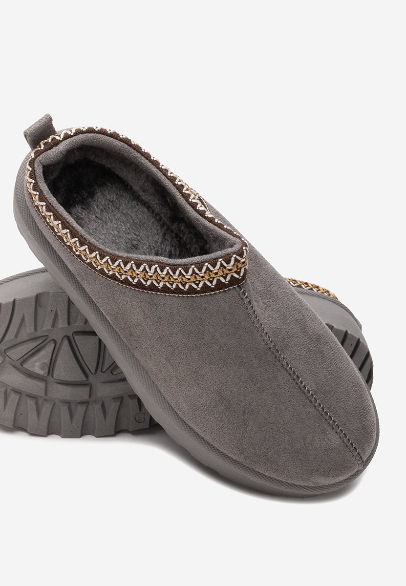 Papuče s platformom Comfy sivo
