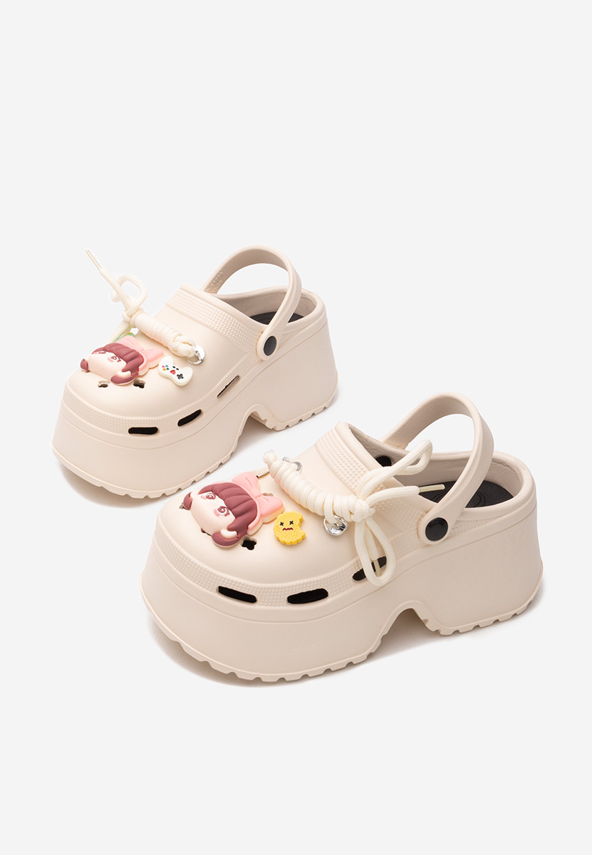 Papuče s platformom Sheryl bež