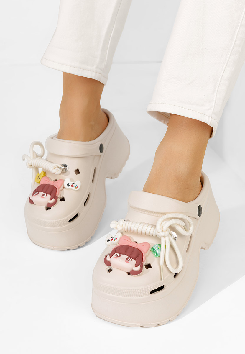 Papuče s platformom Sheryl bež