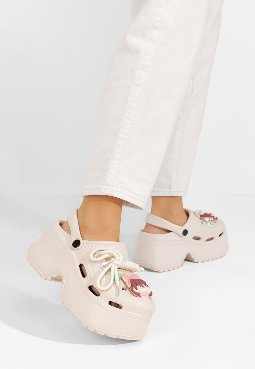 Papuče s platformom Sheryl bež