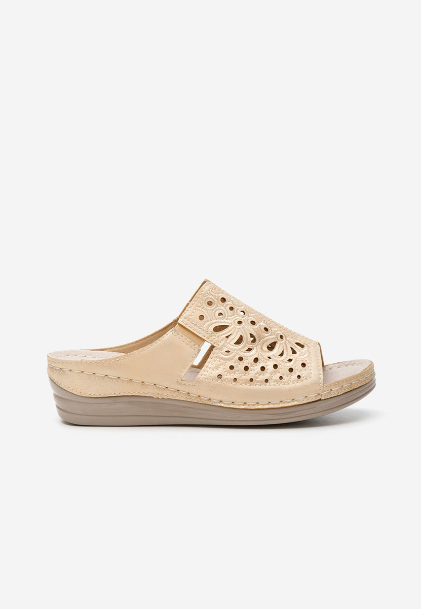 Papuče s platformom Evangelina bež