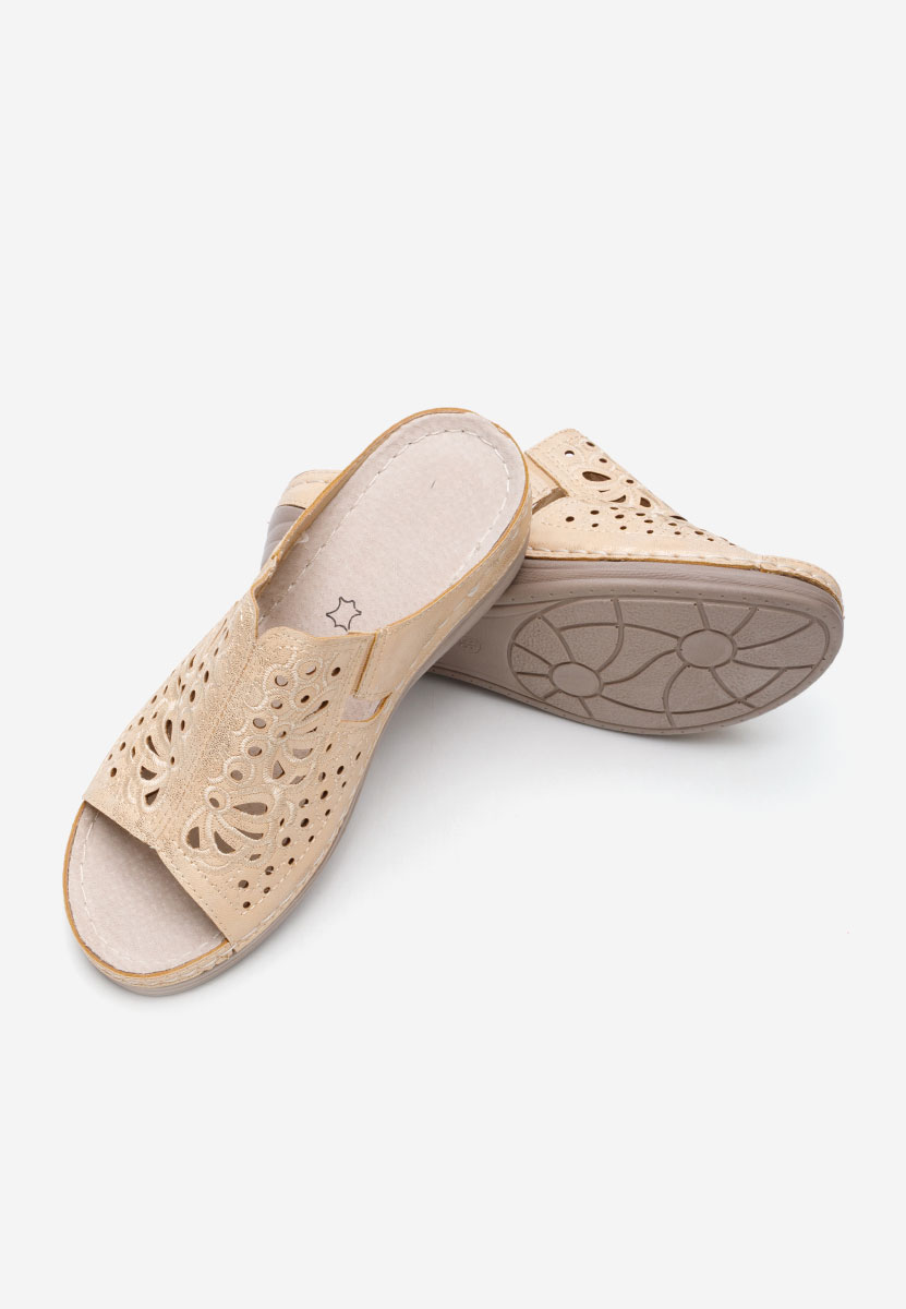 Papuče s platformom Evangelina bež