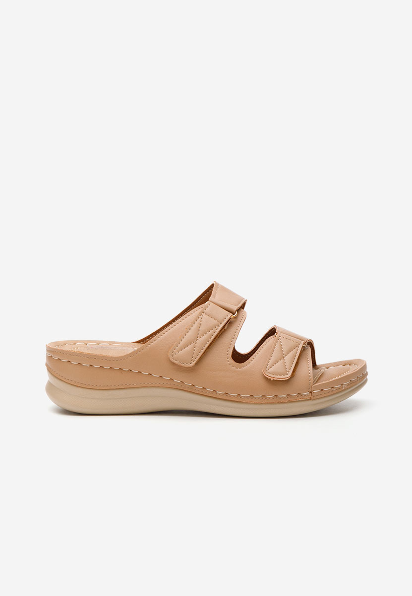Papuče s platformom Raquela kaki