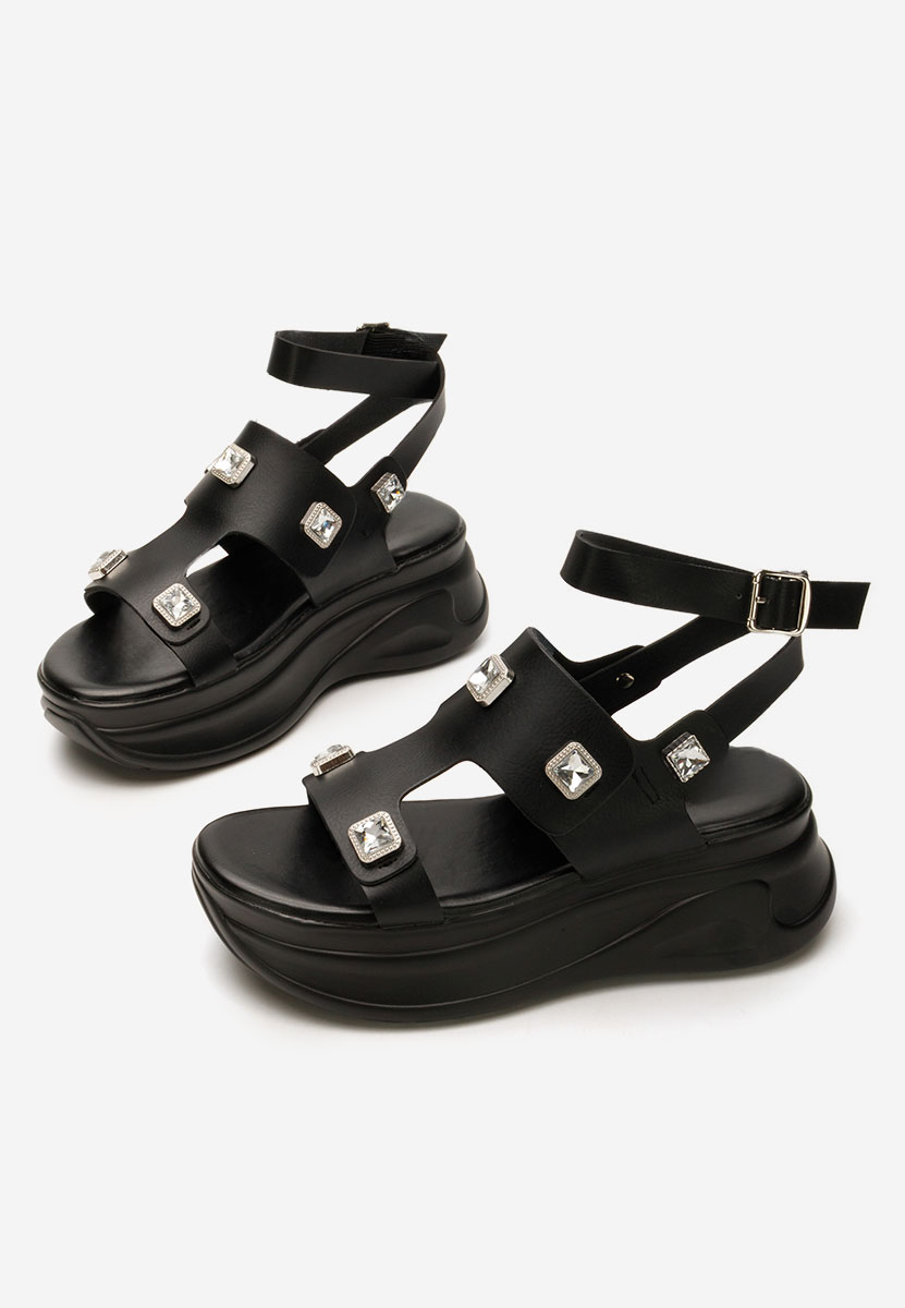 Sandale s platformom Junny crno