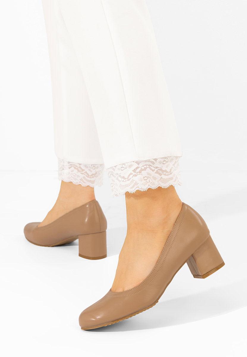 Cipele na srednje visoku petu Zinia kaki