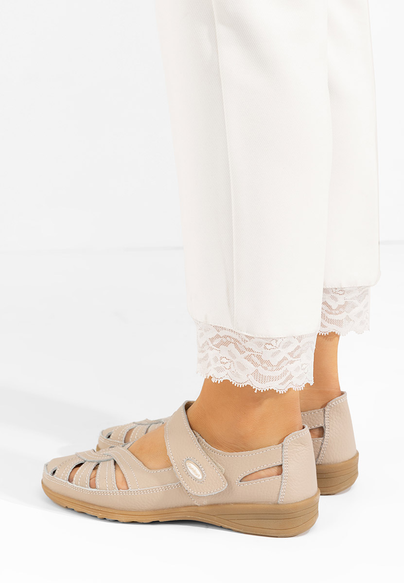 Balerinke od prirodne kože Parina bež