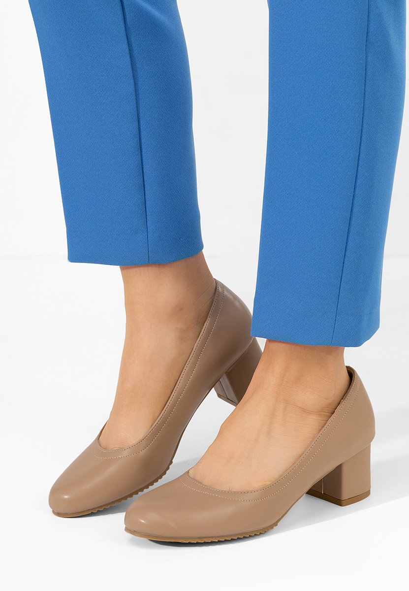 Cipele na srednje visoku petu Zinia kaki