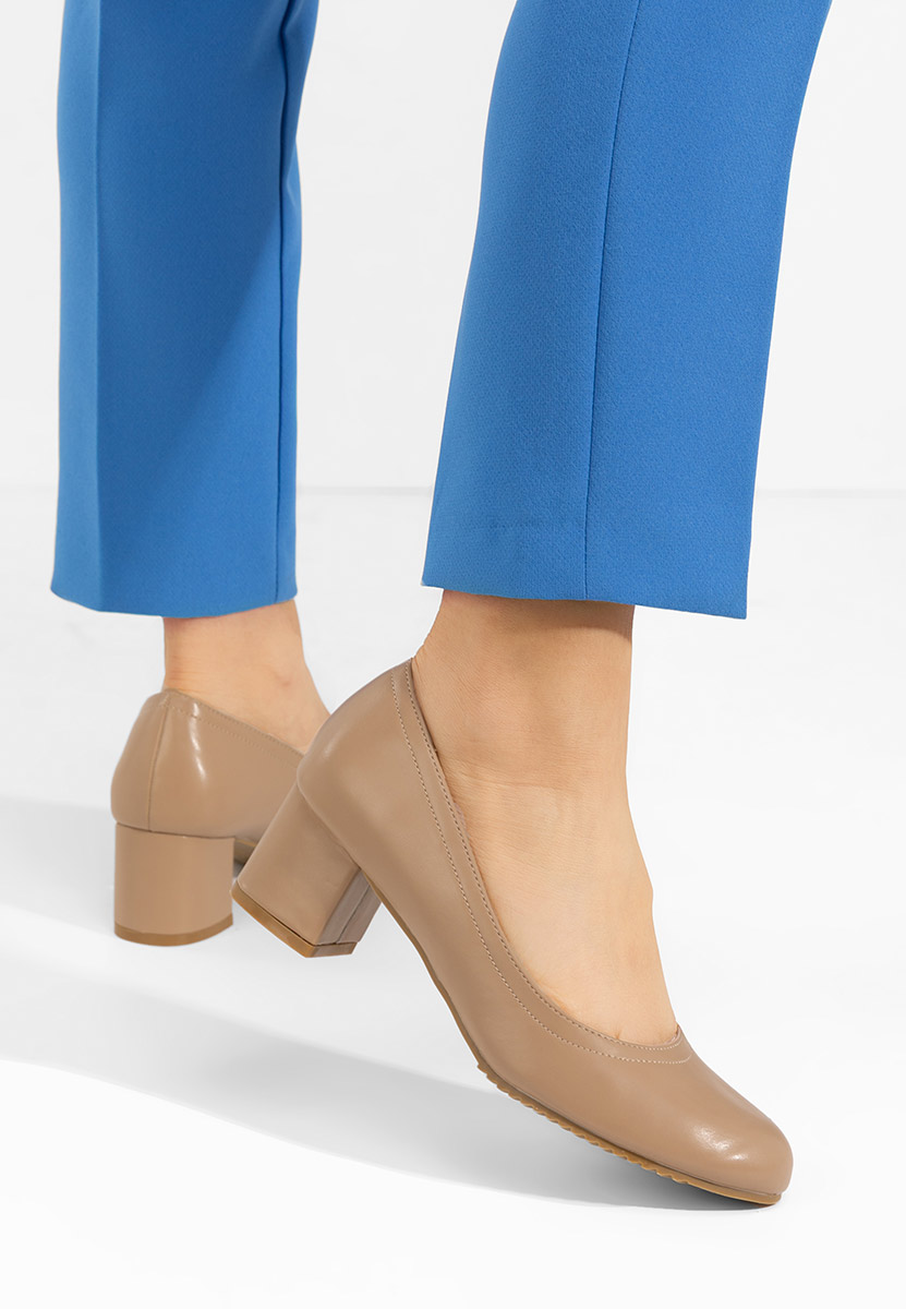 Cipele na srednje visoku petu Zinia kaki