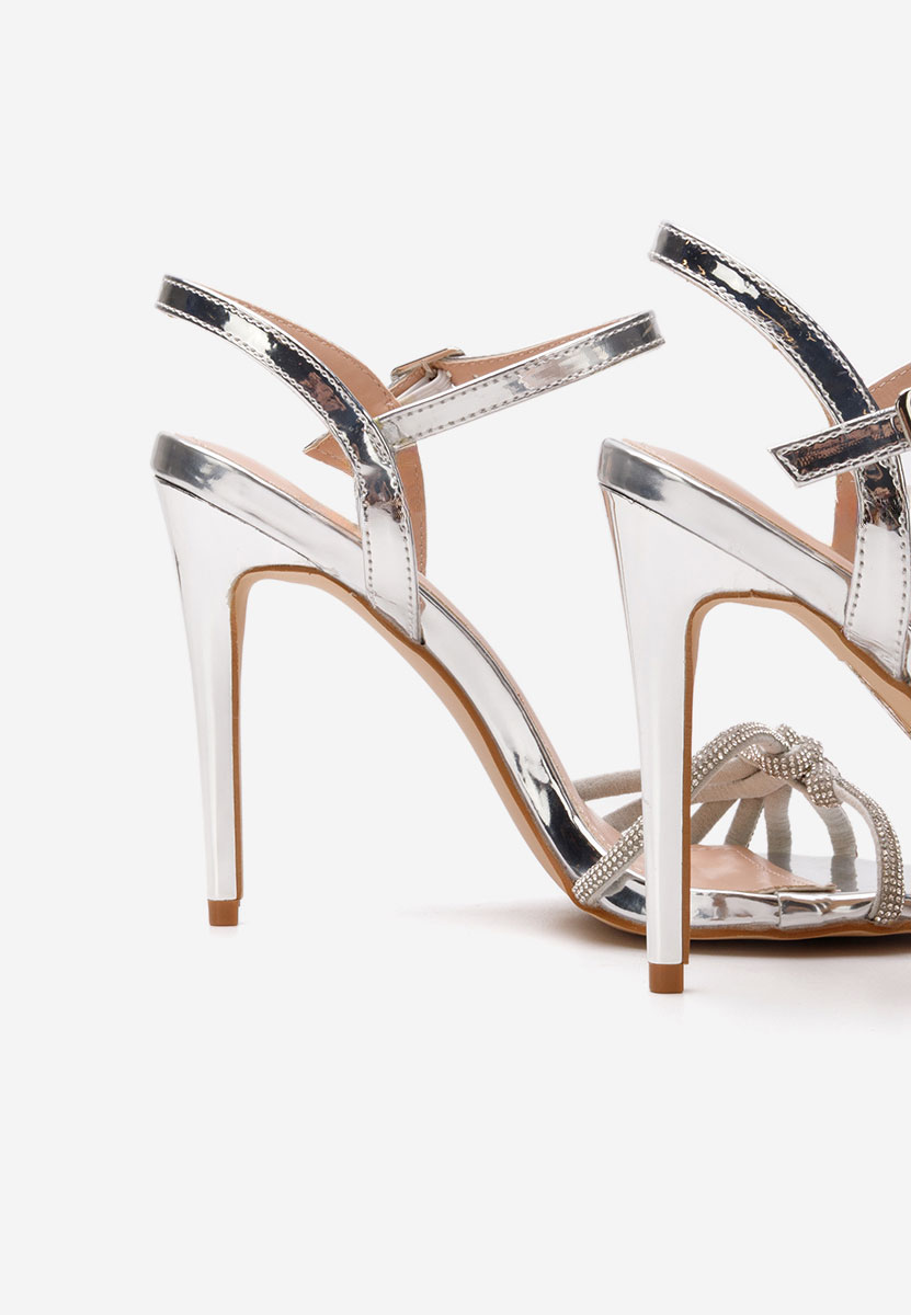Sandale s petu Crystala srebrno