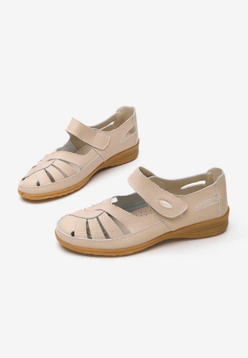 Balerinke od prirodne kože Parina bež