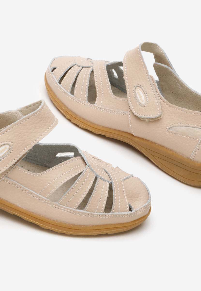 Balerinke od prirodne kože Parina bež